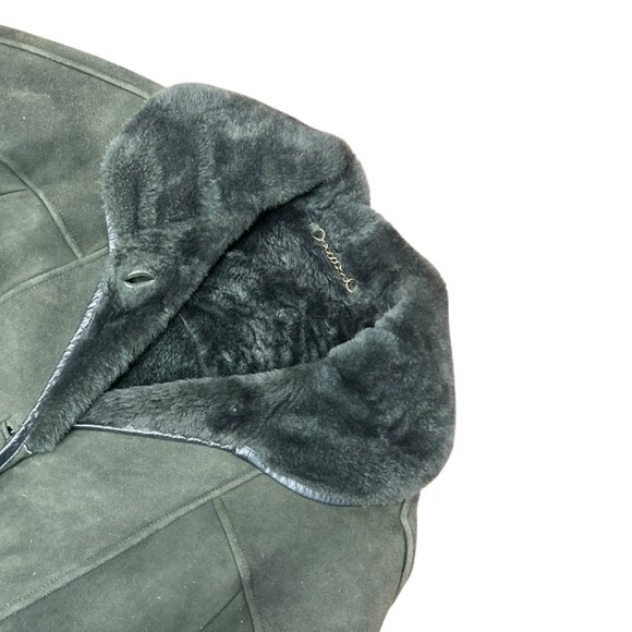 Vintage Green Sheepskin Coat - Picture 3 of 5